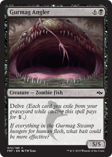Gurmag Angler
 Delve (Each card you exile from your graveyard while casting this spell pays for {1}.)