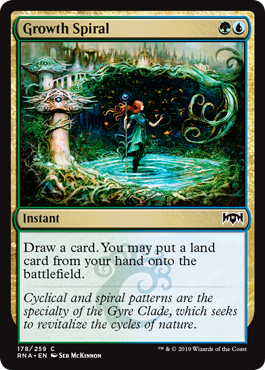 Growth Spiral
 Draw a card. You may put a land card from your hand onto the battlefield.